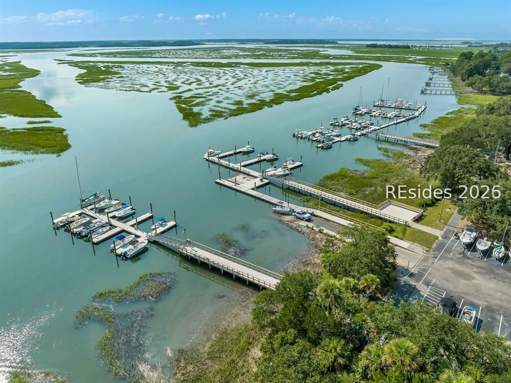 66 Stable Gate Road Hilton Head Island, SC 29926 - Photo 76 of 76 Aerial of Marina & Trailered Boat Storage Lot A