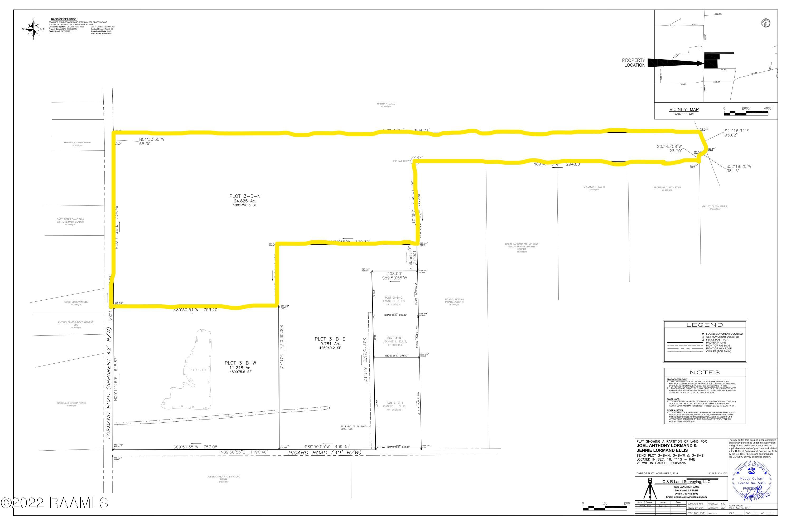 Tbd Lormand Road Maurice, LA 70555 - Photo 8 of 8 Inked24.825 ACRE PLAT_LORMAND RD_LI
