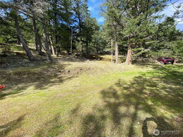 a view of white pool with a yard and mountain view