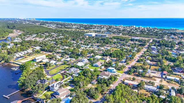 an aerial view of a city