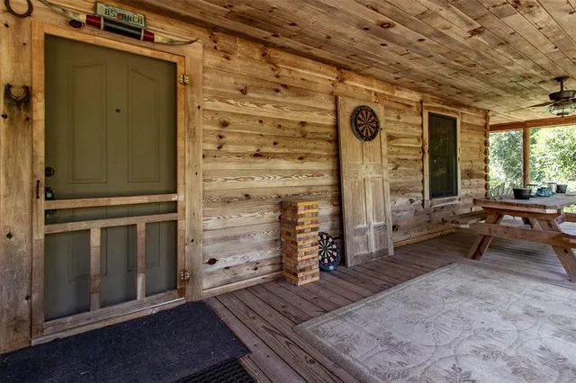 a living room with furniture