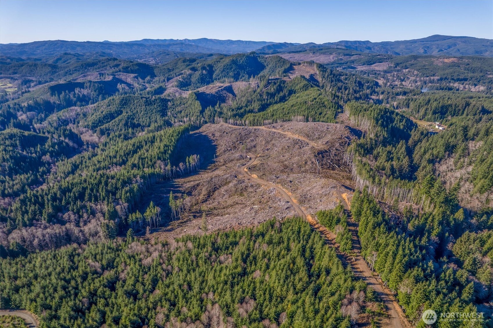 0 West Deep River Road Naselle, WA 98638 - Photo 14 of 29 an aerial view of a house with a field