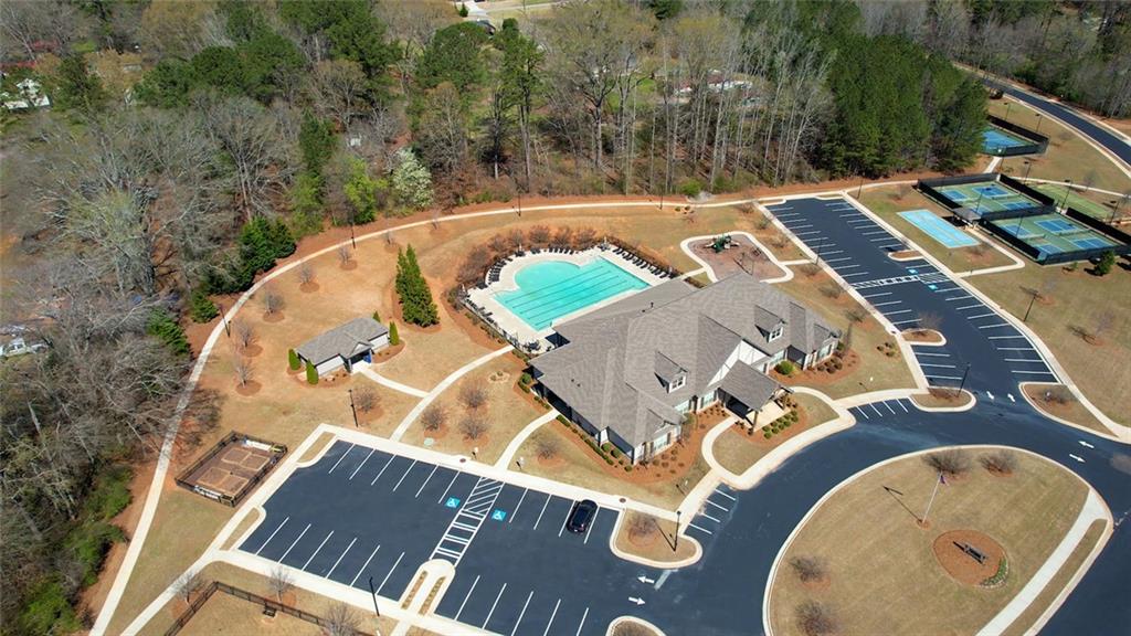 612 Haven Way Monroe, GA 30655 - Photo 43 of 44 an aerial view of a house with a swimming pool