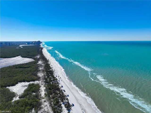 a view of an ocean and beach