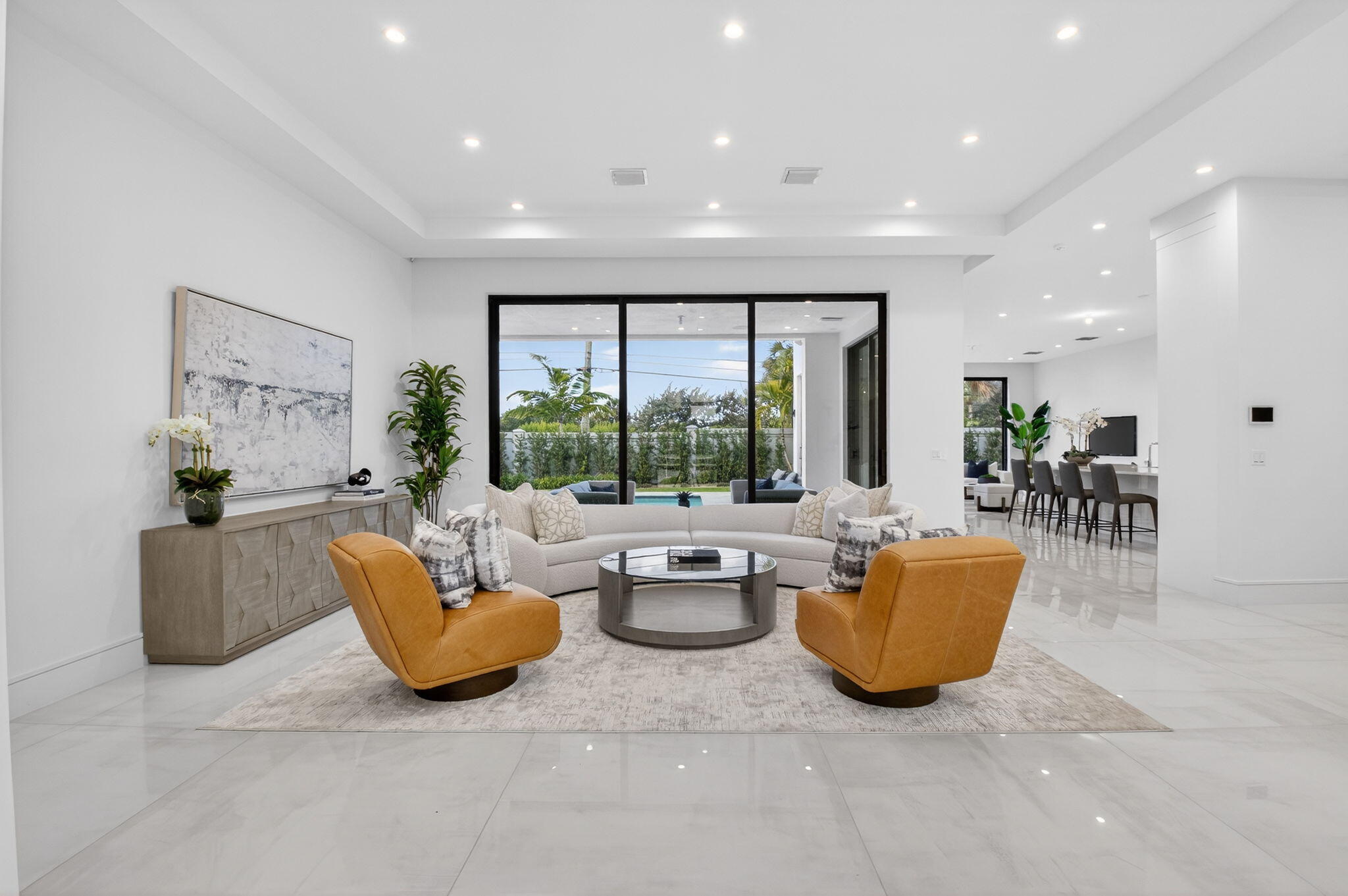2232 Delray Ridge Lane Delray Beach, FL 33444 - Photo 14 of 68 a living room with fireplace furniture and a large window