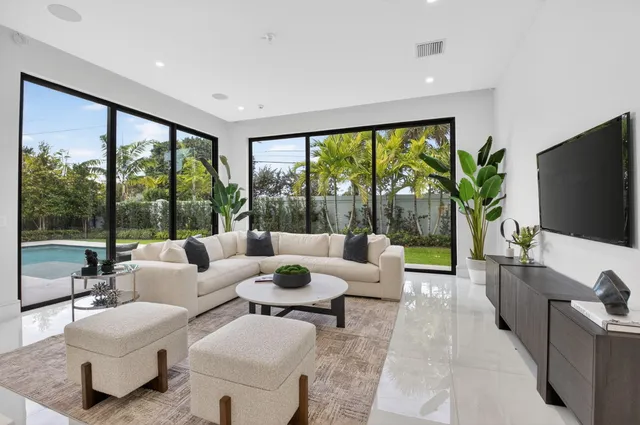 a room with furniture and a walk in closet