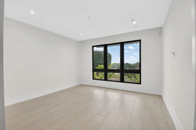 an empty room with a window