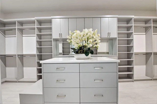 an aerial view of a house with a garden