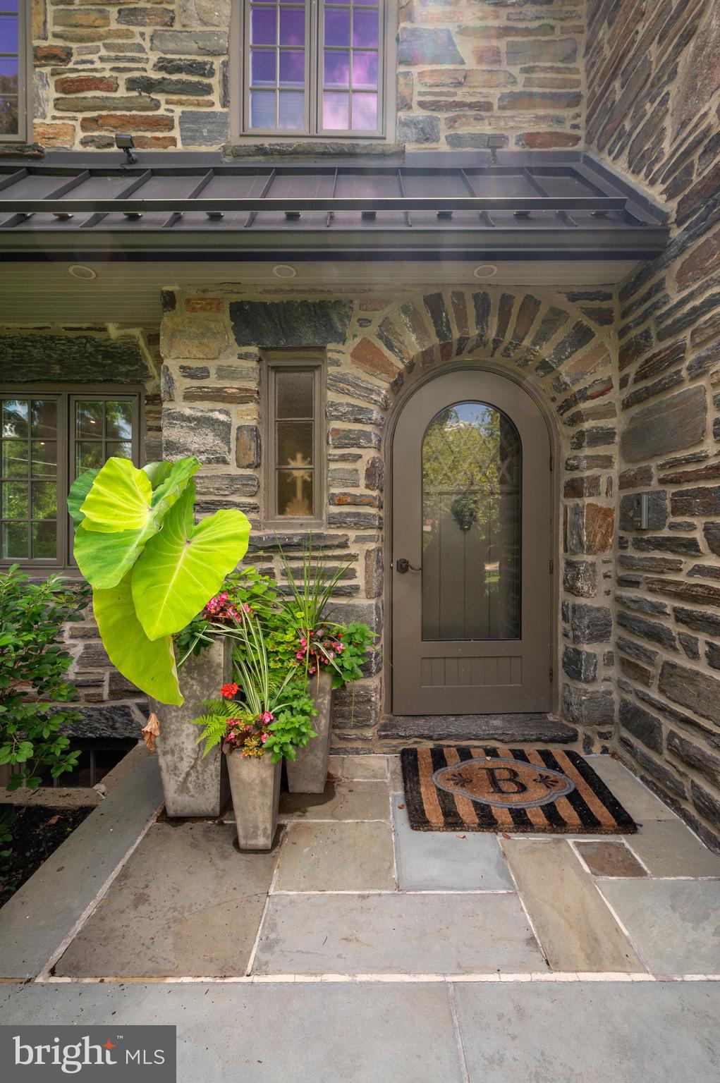 135 Fishers Road Bryn Mawr, PA 19010 - Photo 6 of 104 Gorgeous stone facade with exterior lighting..
