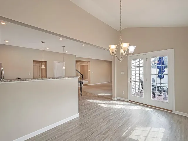 a view of livingroom with hardwood floor and a ceiling fan
