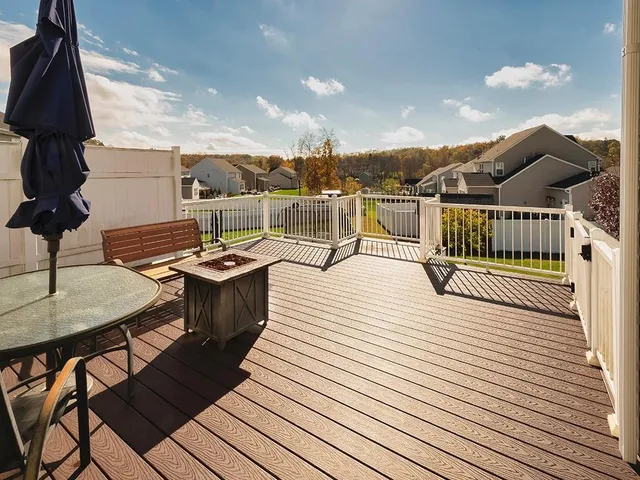 a view of a terrace with seating space