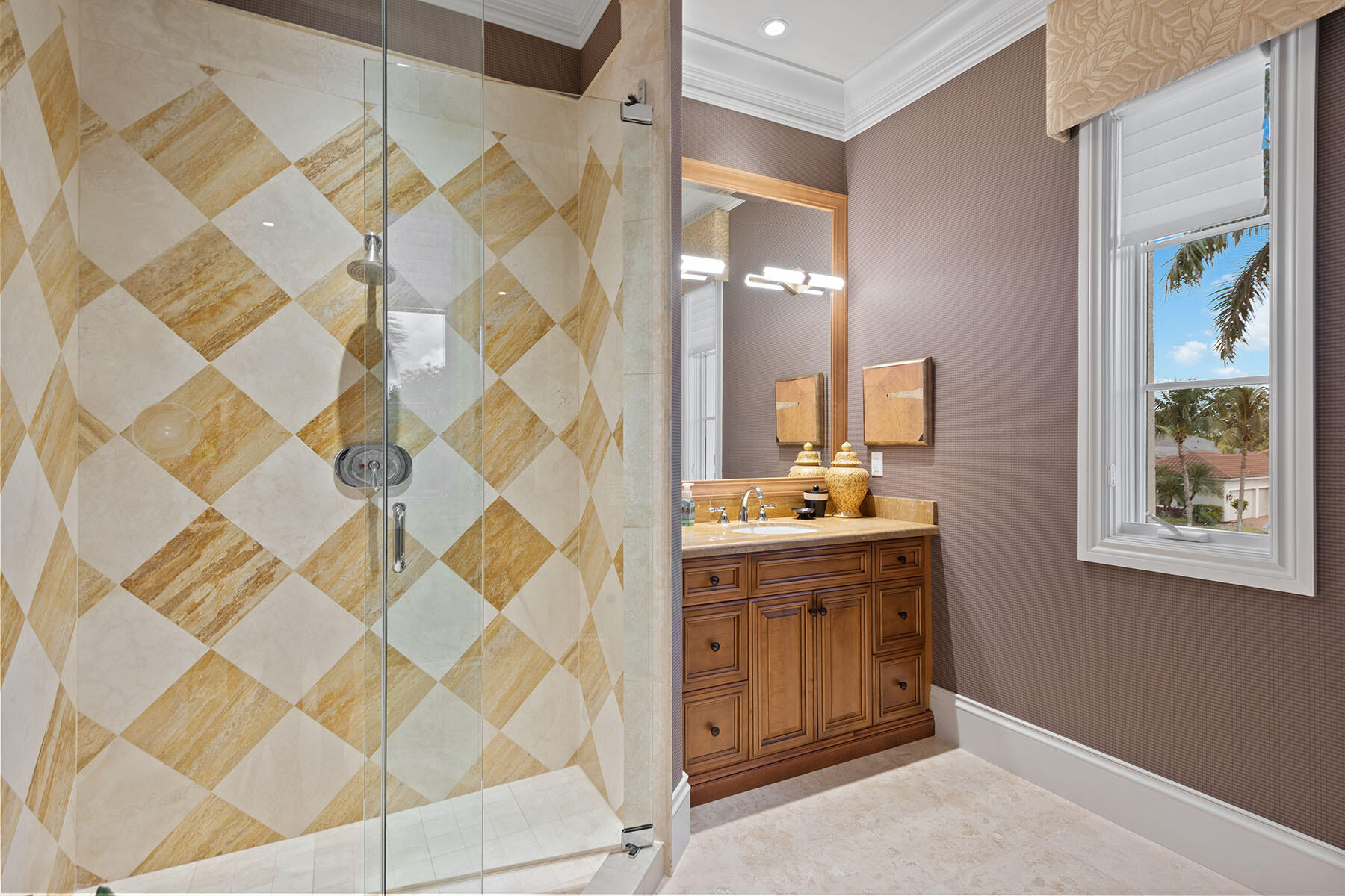 3855 Isla Del Sol Way Naples, FL 34114 - Photo 23 of 50 a bathroom with a double vanity sink mirror and shower