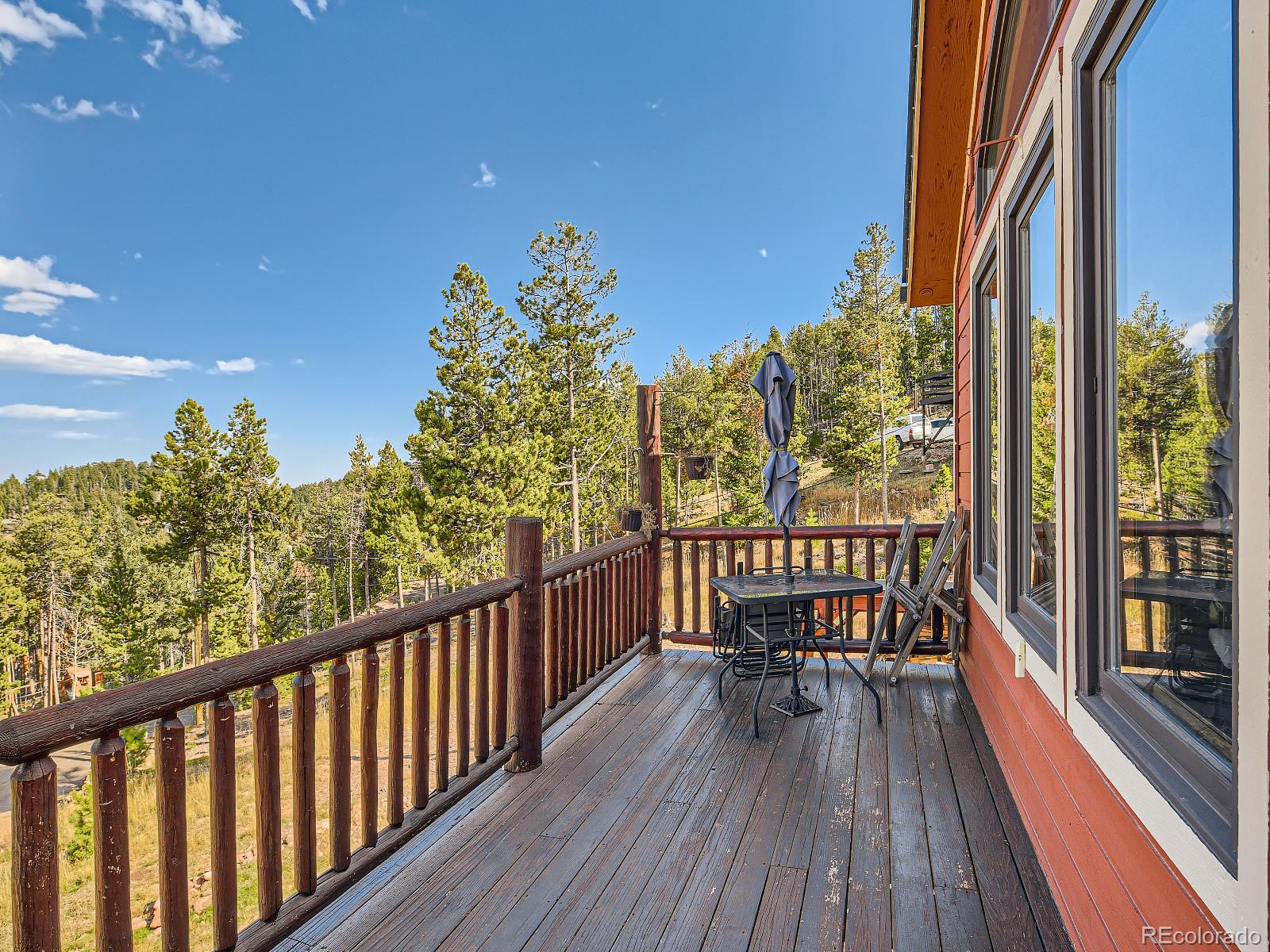 7051 Ski Trail Evergreen, CO 80439 - Photo 30 of 39 a view of a balcony with chairs