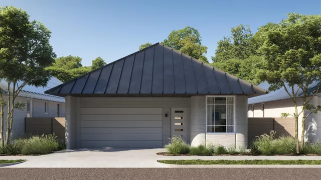 a house view with a garden space
