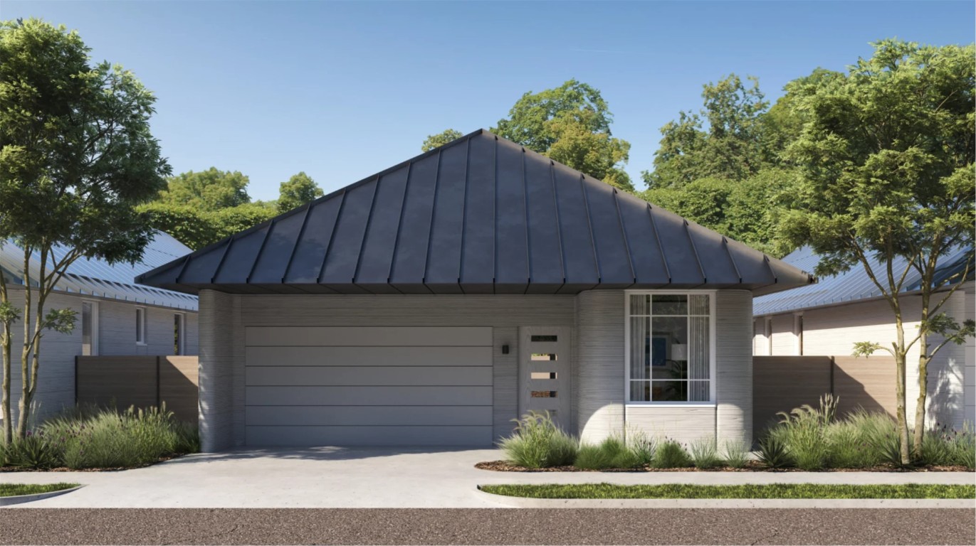 a house view with a garden space