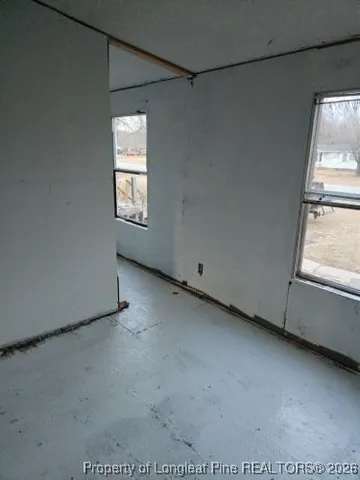 a view of a window in an empty room