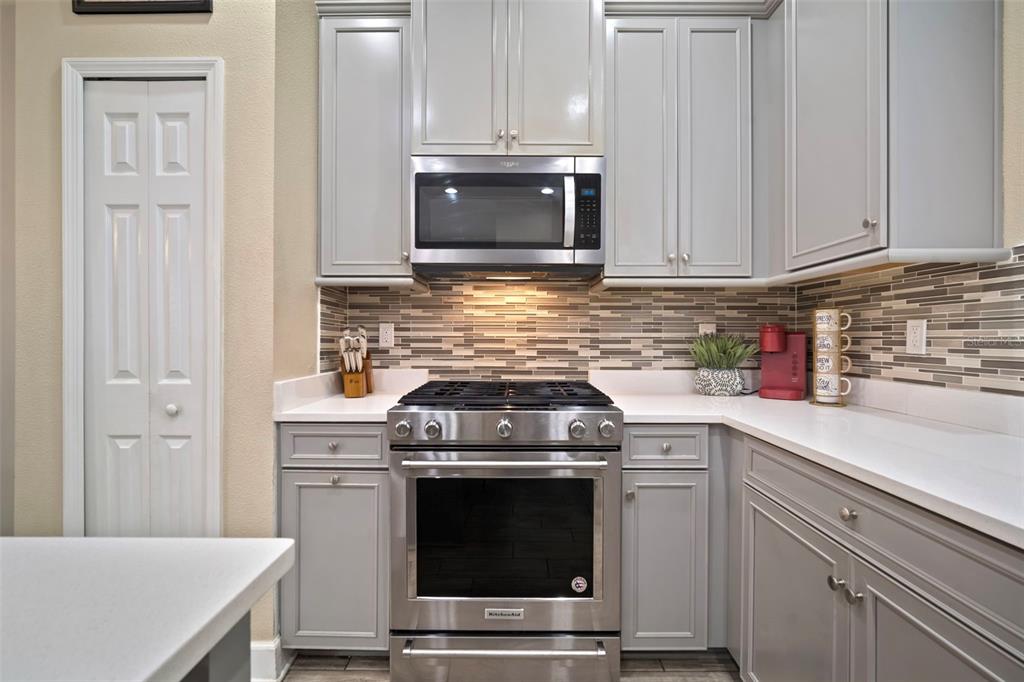 5807 Circa Fishhawk Boulevard Lithia, FL 33547 - Photo 3 of 40 a kitchen with stainless steel appliances granite countertop white cabinets and stove