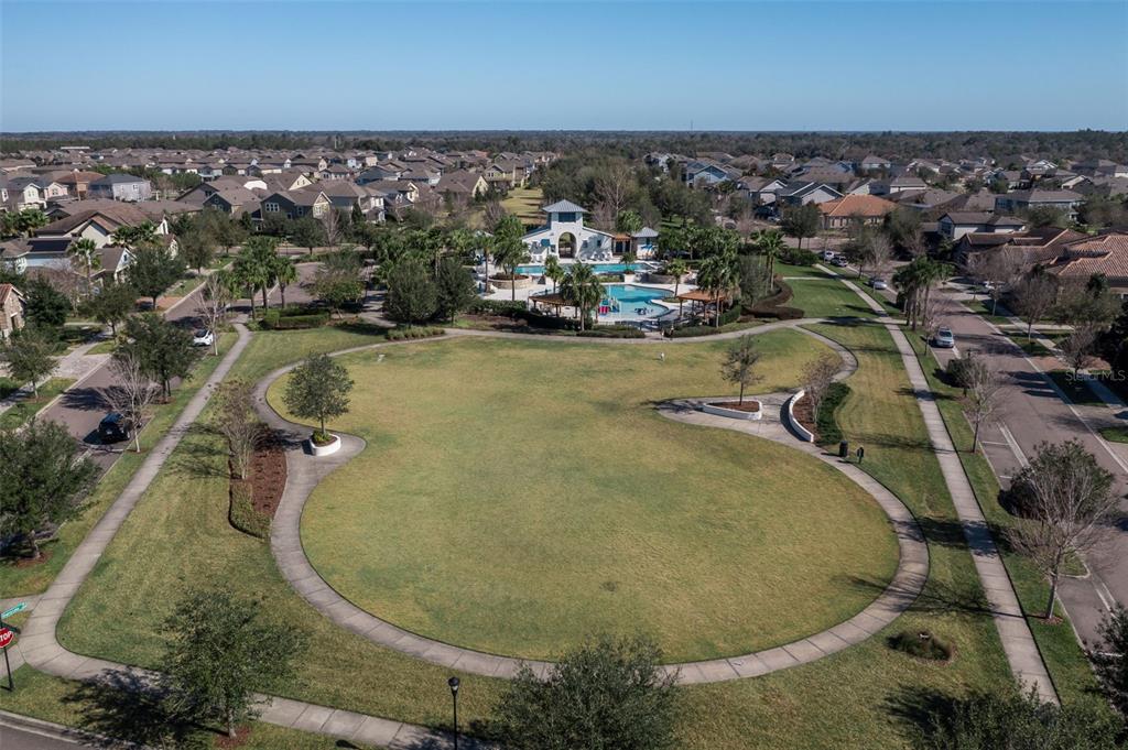 5807 Circa Fishhawk Boulevard Lithia, FL 33547 - Photo 32 of 40 an aerial view of a house with a yard and lake view