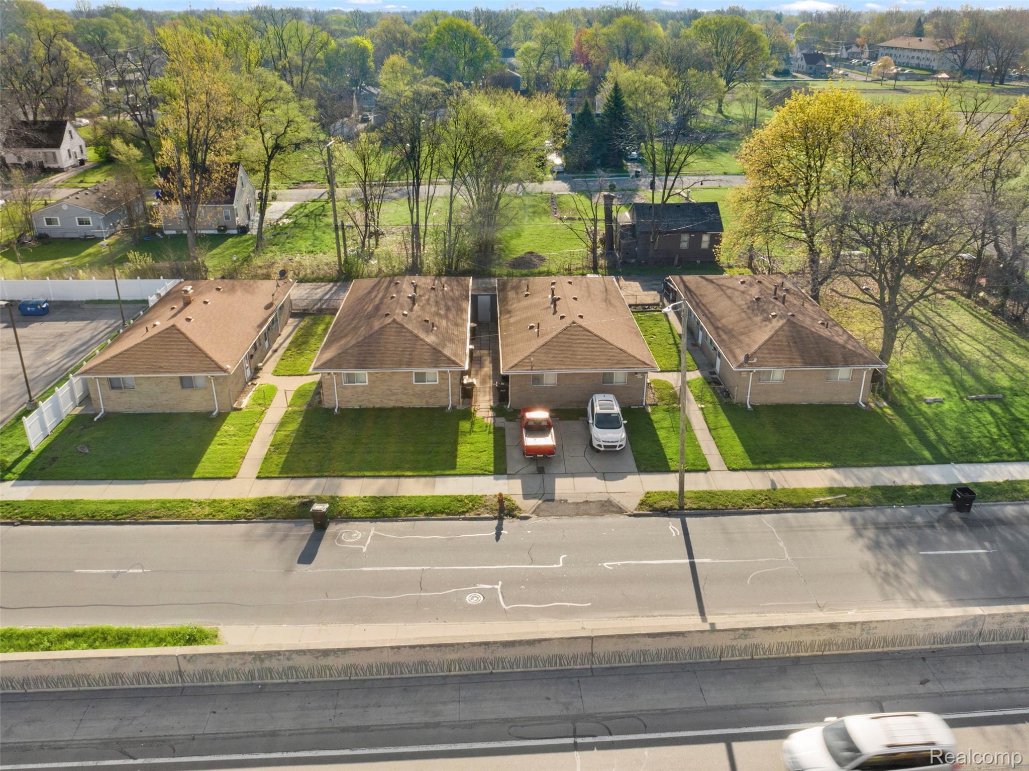 Aerial view of residential area