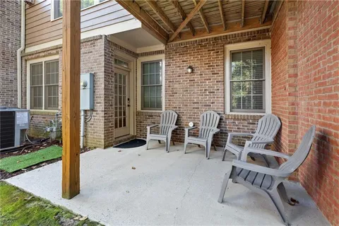 a view of an outdoor space with seating area