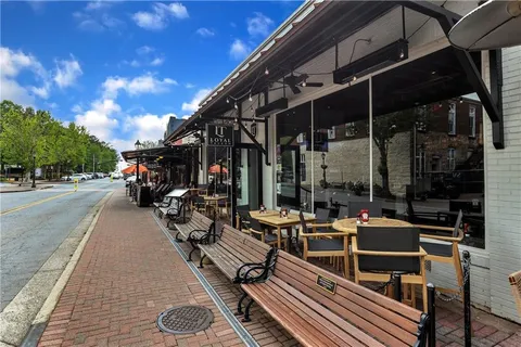 a view of outdoor space with seating area