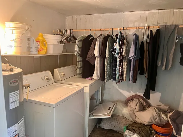 a close view of walk in closet