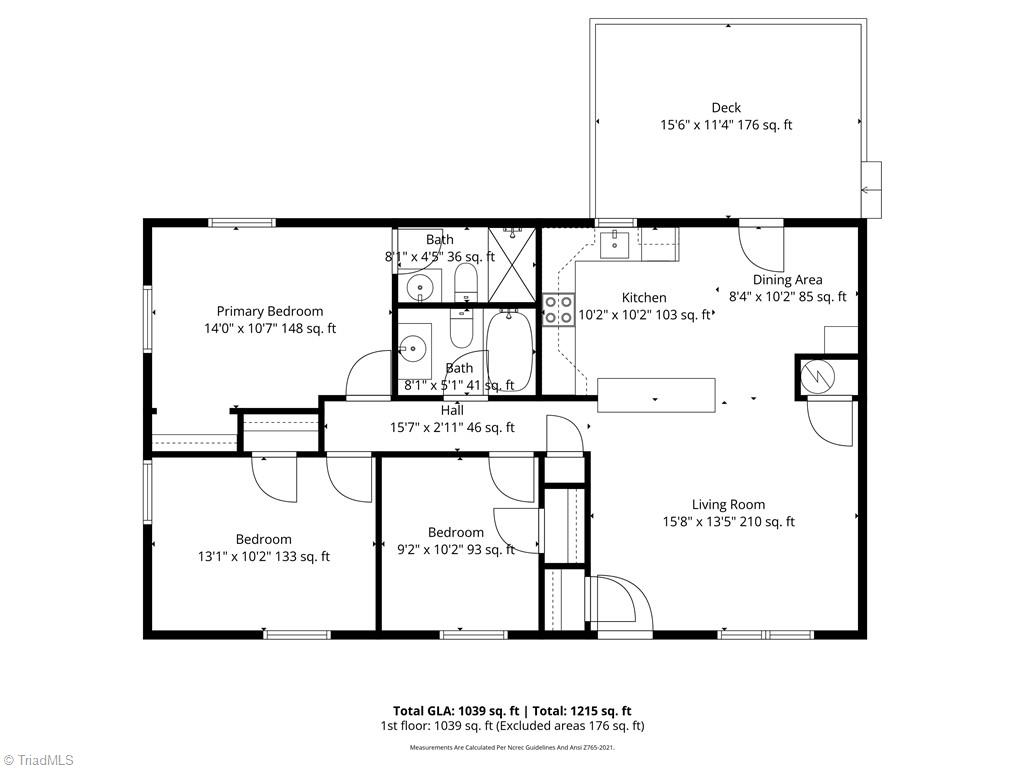 5001 Royal Acres Road Raleigh, NC 27610 - Photo 29 of 29 Layout with Dimensions
