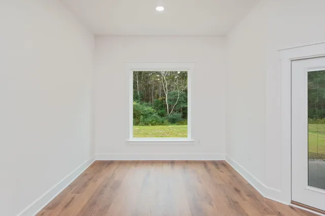 an empty room with a window