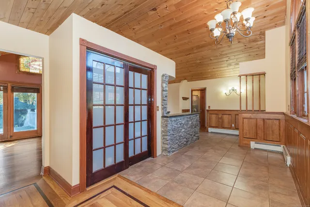 a view of a hallway with entryway