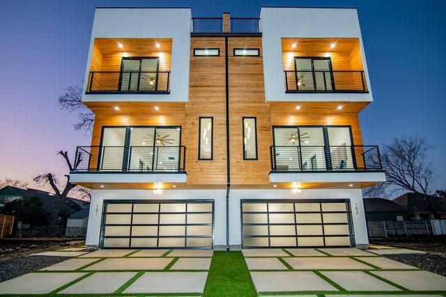 a front view of a multi story residential apartment building