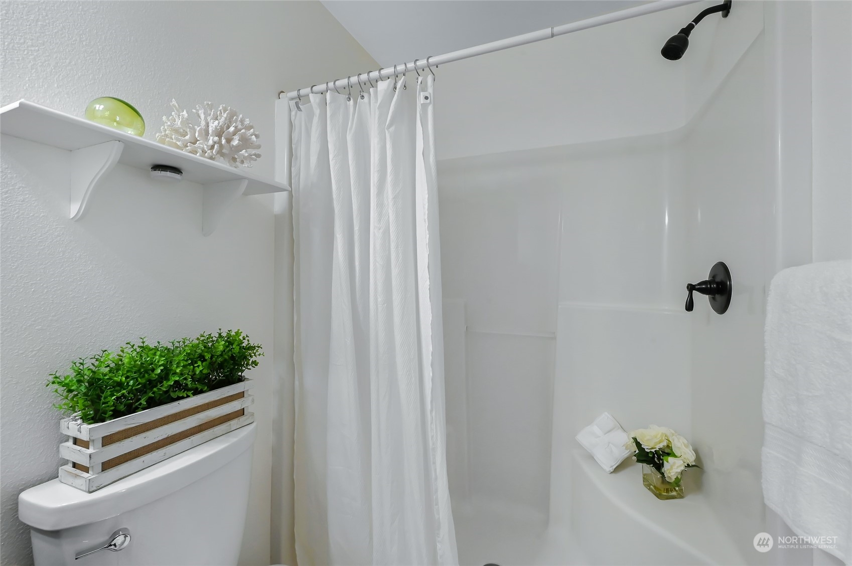5027 Northeast 5th Place Renton, WA 98059 - Photo 19 of 29 a bathroom with a shower and a plant