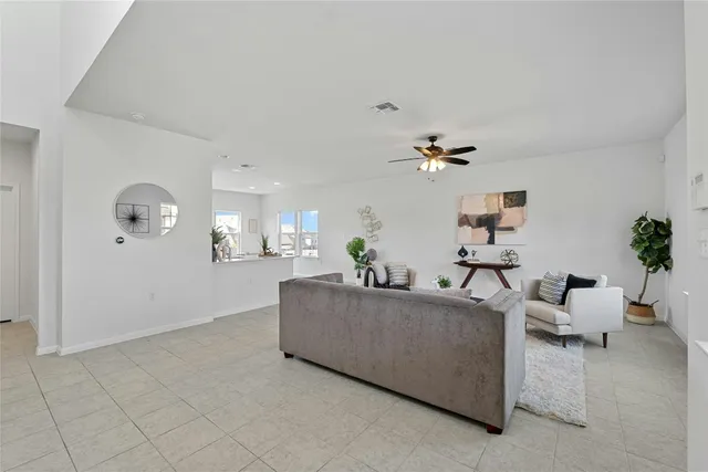 a living room with furniture