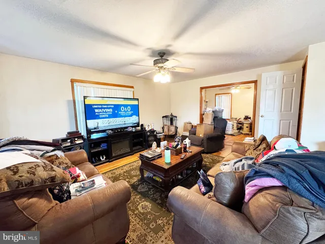 a living room filled with furniture