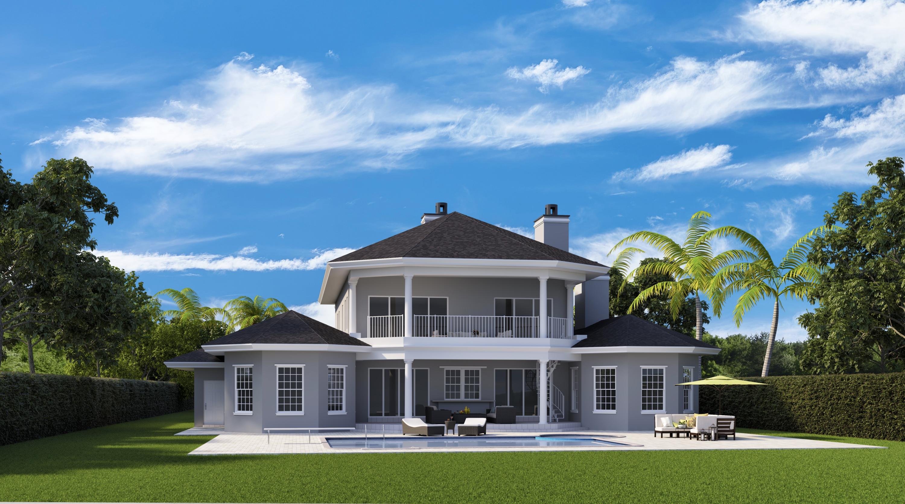 2900 Ave Au Soleil Delray Beach, FL 33483 - Photo 16 of 18 a front view of a house with swimming pool having outdoor seating