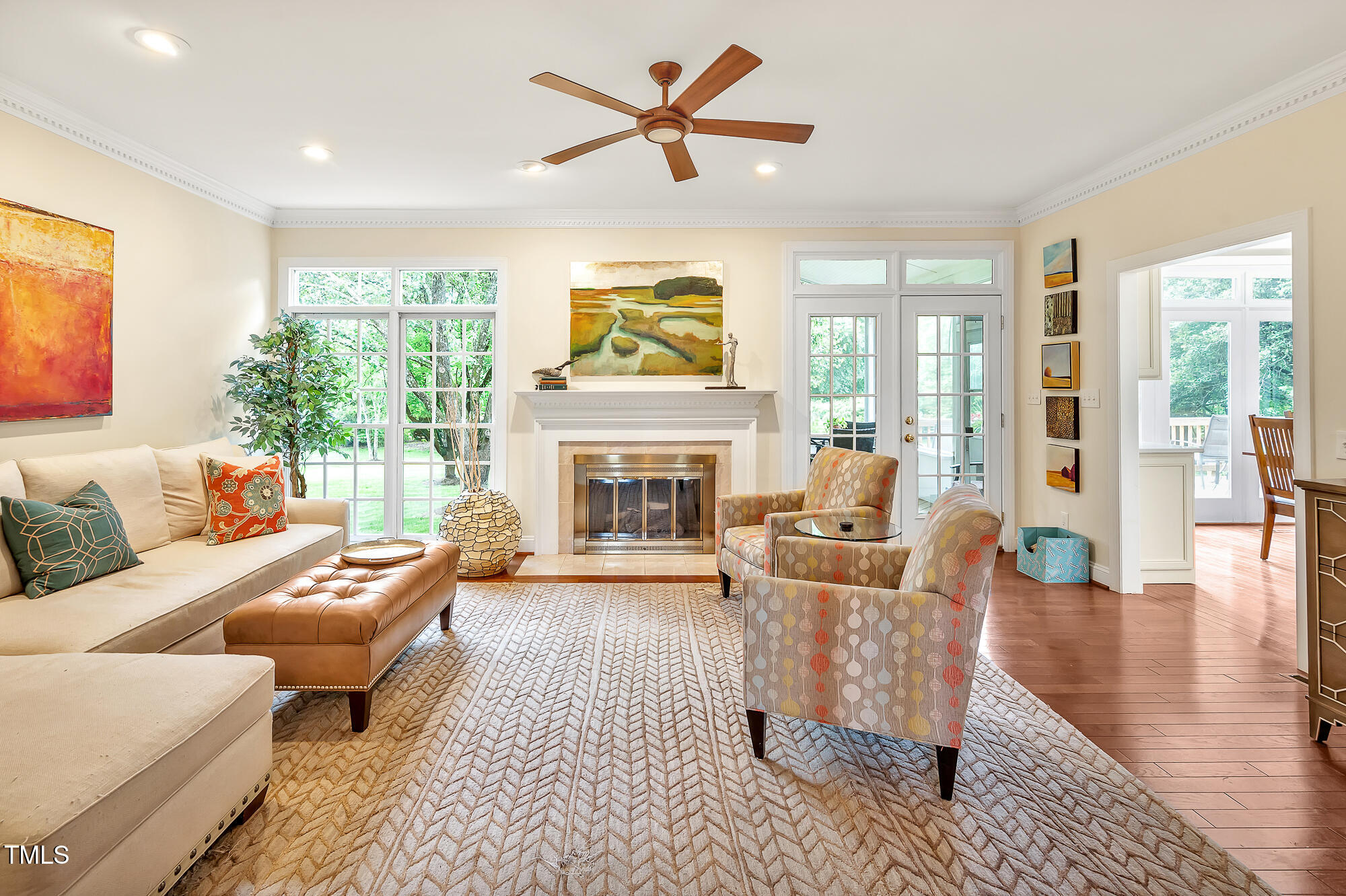 14 Marigold Place Durham, NC 27705 - Photo 7 of 32 a living room with furniture fireplace and a large window