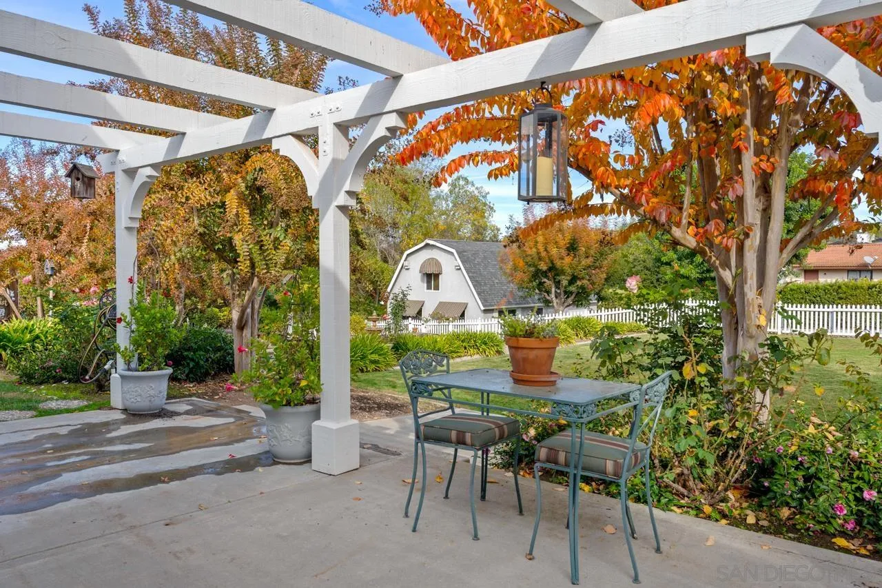 1346 El Nido Drive Fallbrook, CA 92028 - Photo 44 of 75 a view of patio with a table and chairs and potted plants