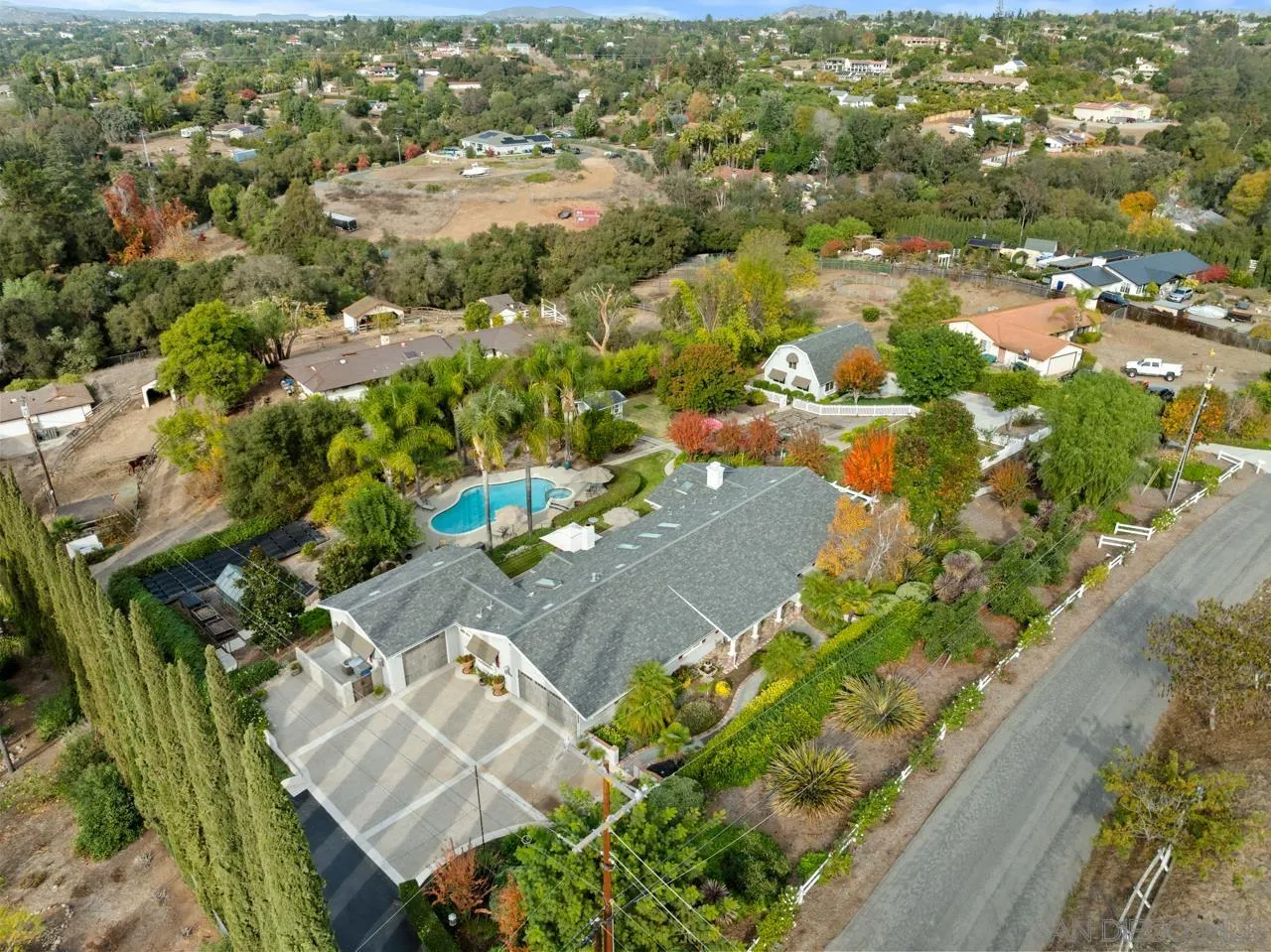1346 El Nido Drive Fallbrook, CA 92028 - Photo 58 of 75 an aerial view of residential houses with outdoor space