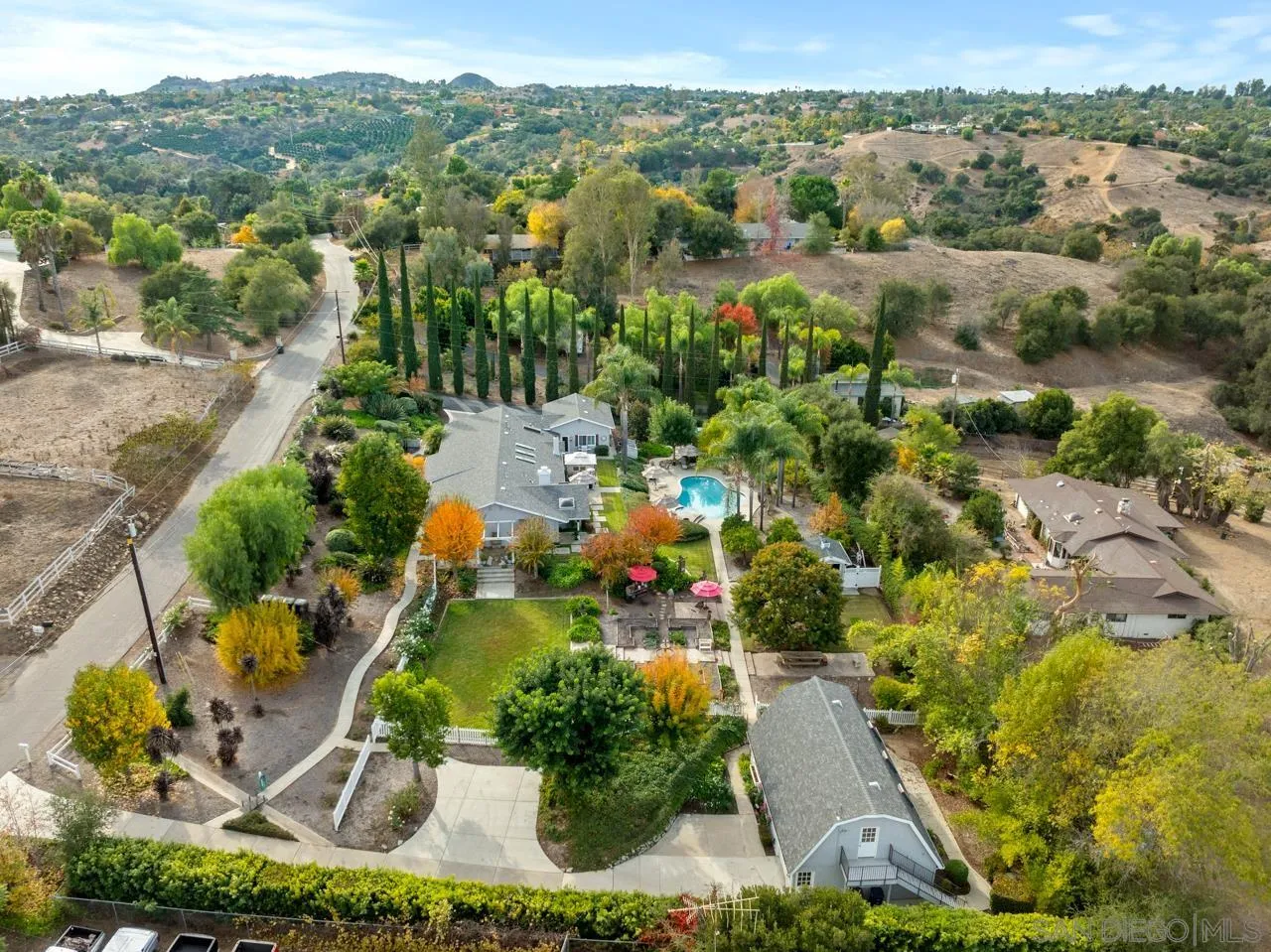 1346 El Nido Drive Fallbrook, CA 92028 - Photo 6 of 75 an aerial view of residential houses with outdoor space and street view