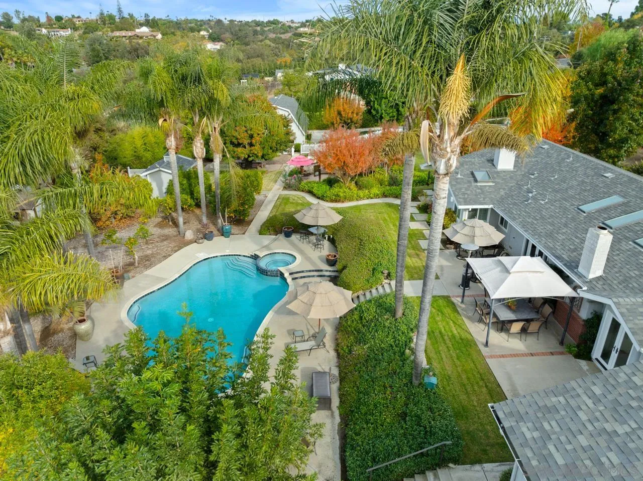 1346 El Nido Drive Fallbrook, CA 92028 - Photo 61 of 75 an aerial view of a house with a yard basket ball court and outdoor seating
