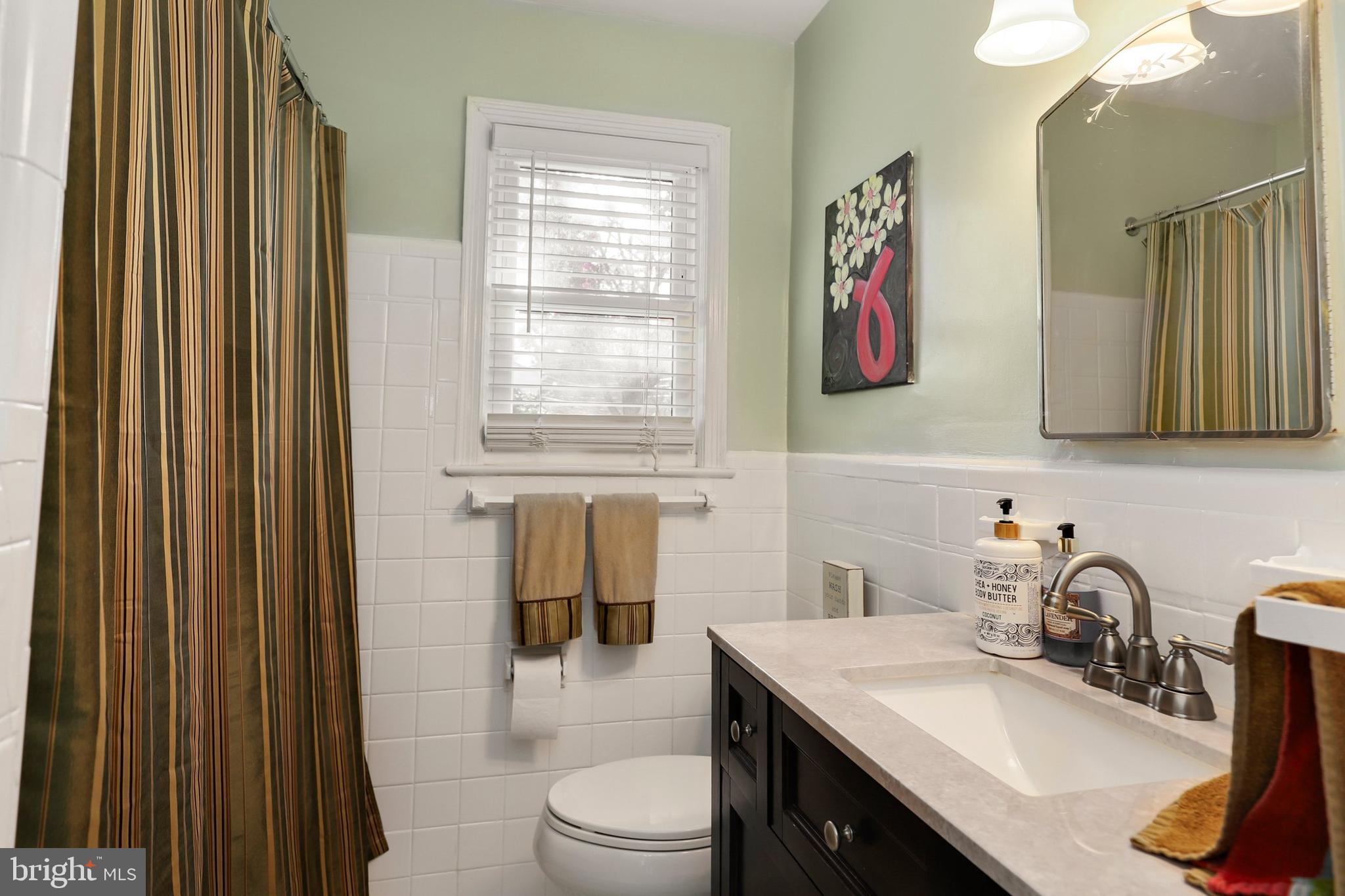 9515 Riley Road Silver Spring, MD 20910 - Photo 22 of 43 a bathroom with a sink a toilet and a mirror