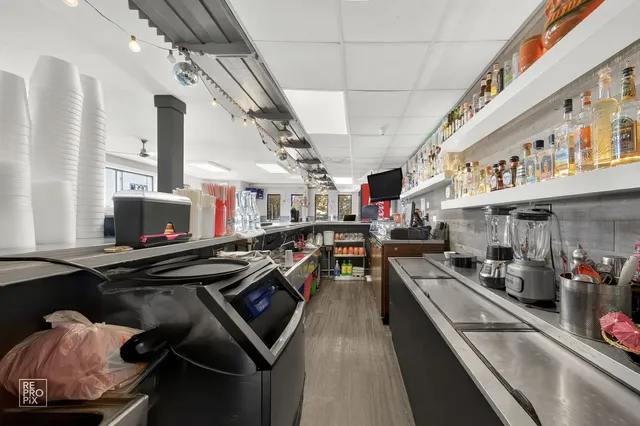 a kitchen with lots of counter top space