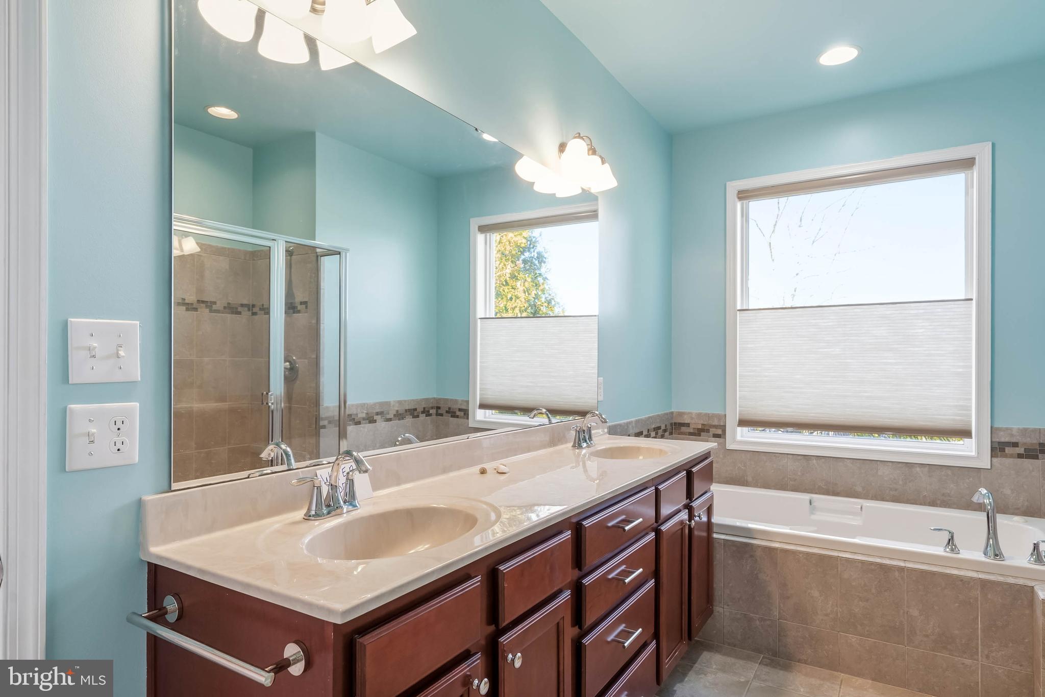 18923 Roth Drive Lewes, DE 19958 - Photo 67 of 73 a bathroom with a sink double vanity granite tub and a mirror