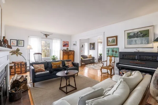 a living room with furniture and a couch