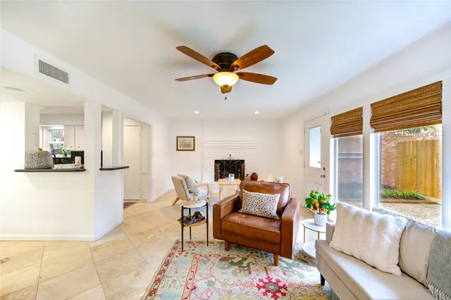 a living room with furniture