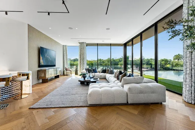 a bedroom with bed and a couch