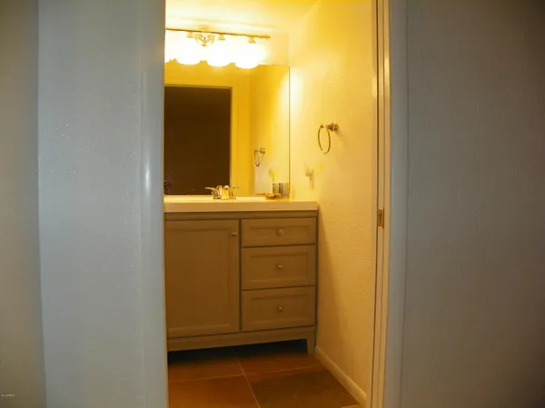 a view of a bathroom from a bathroom