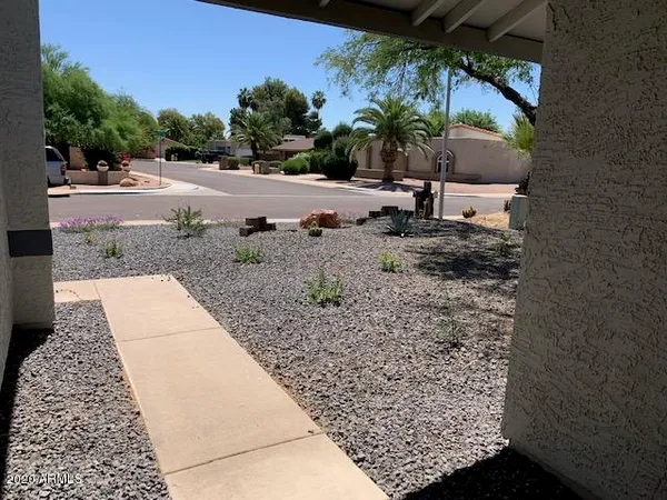 a view of a backyard