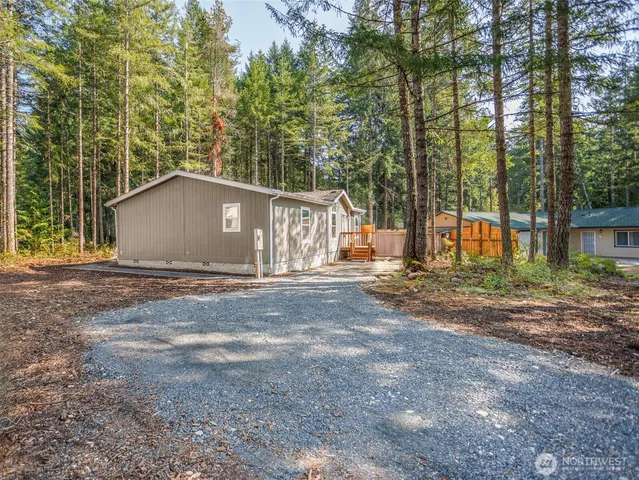 a view of a trees with yard