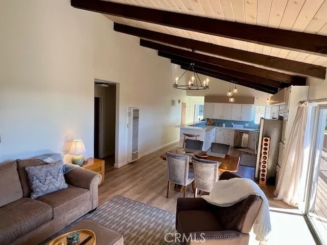 a view of a balcony with wooden fence