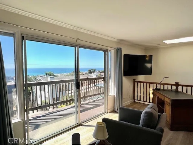 a view of city from a balcony